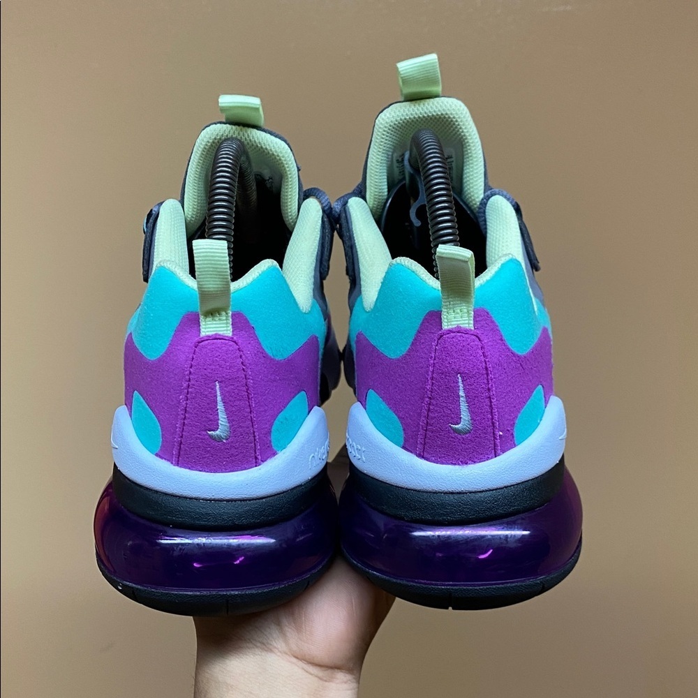 Nike Air Max 270 React Women’s Running Sneakers Gunsmoke Aurora SZ 8 BQ0103-007 - Picture 13 of 16